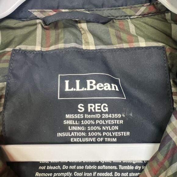 LL Bean Riding Jacket Barn Coat Women's Black Quilted Plaid Lining S Reg - Picture 3 of 7